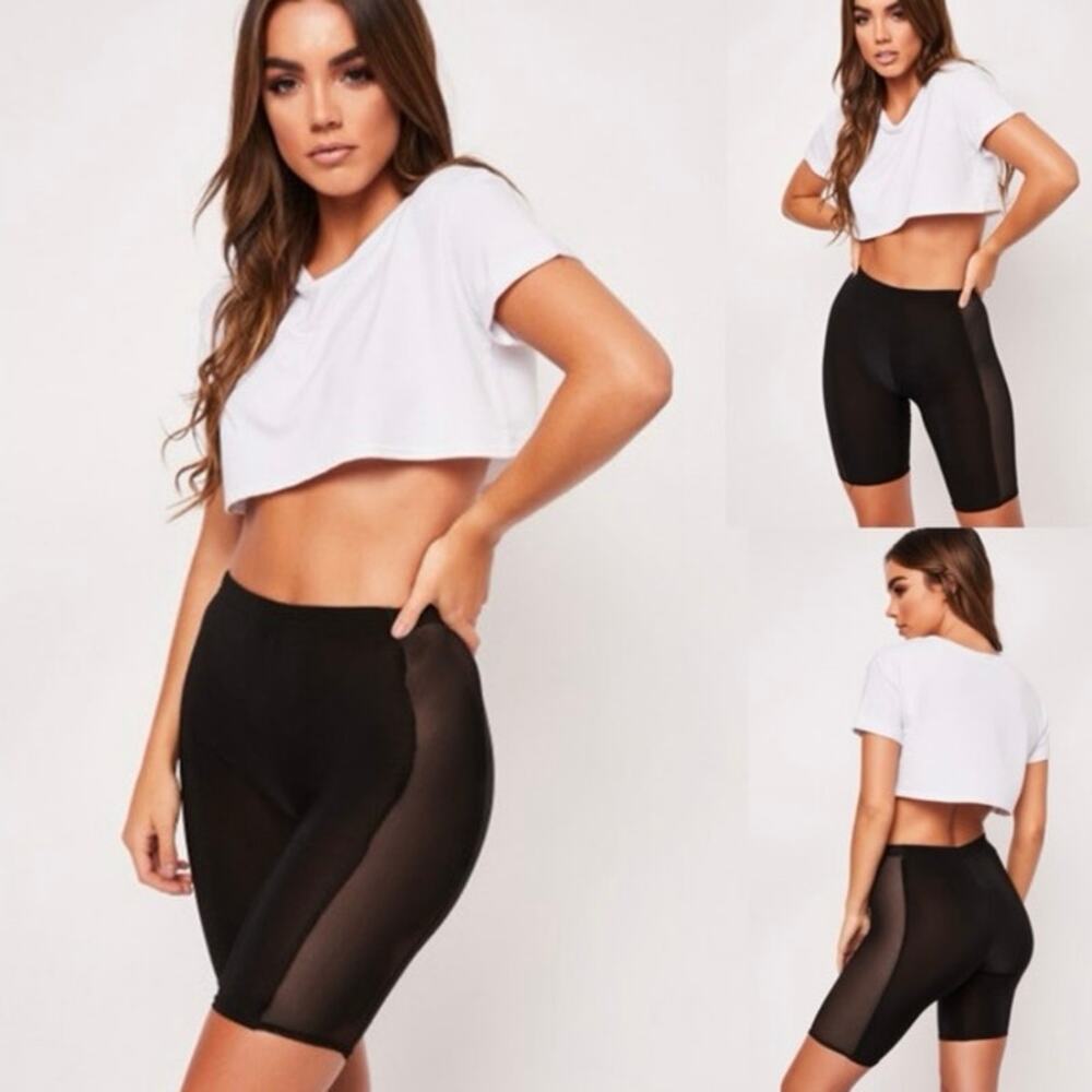ARIA black side mesh panel bike shorts size medium